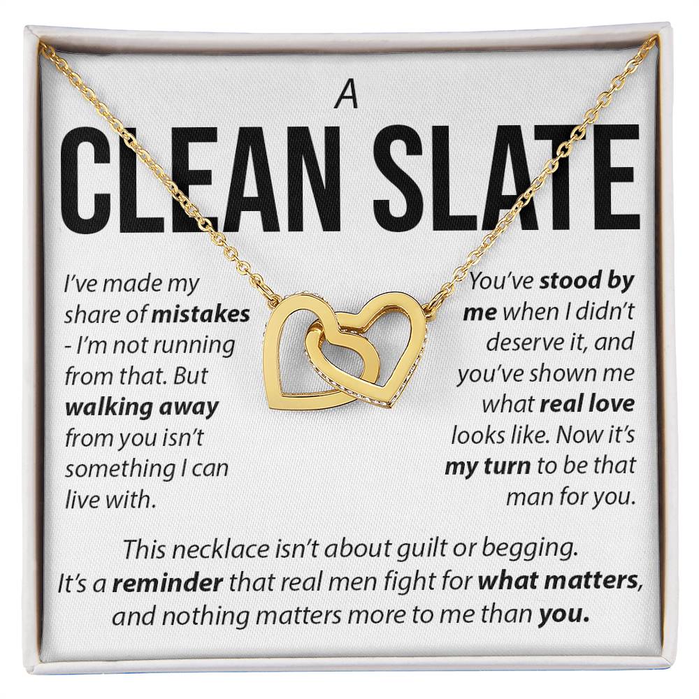 “A Clean Slate” Interlocked Hearts Necklace – Apology & Reconciliation Gift for Her