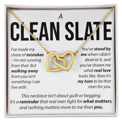 “A Clean Slate” Interlocked Hearts Necklace – Apology & Reconciliation Gift for Her