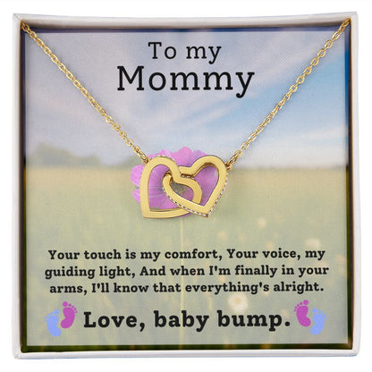 To My Mommy - Your Touch Is My Comfort - Interlocking Hearts Necklace