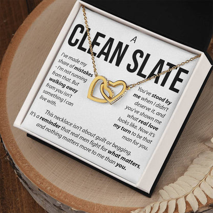 “A Clean Slate” Interlocked Hearts Necklace – Apology & Reconciliation Gift for Her