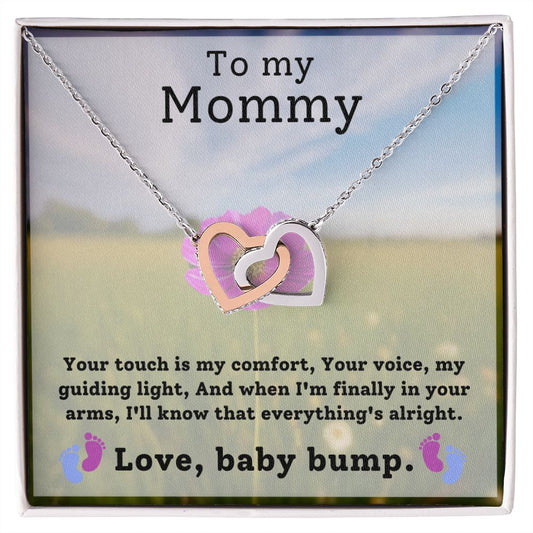 To My Mommy - Your Touch Is My Comfort - Interlocking Hearts Necklace