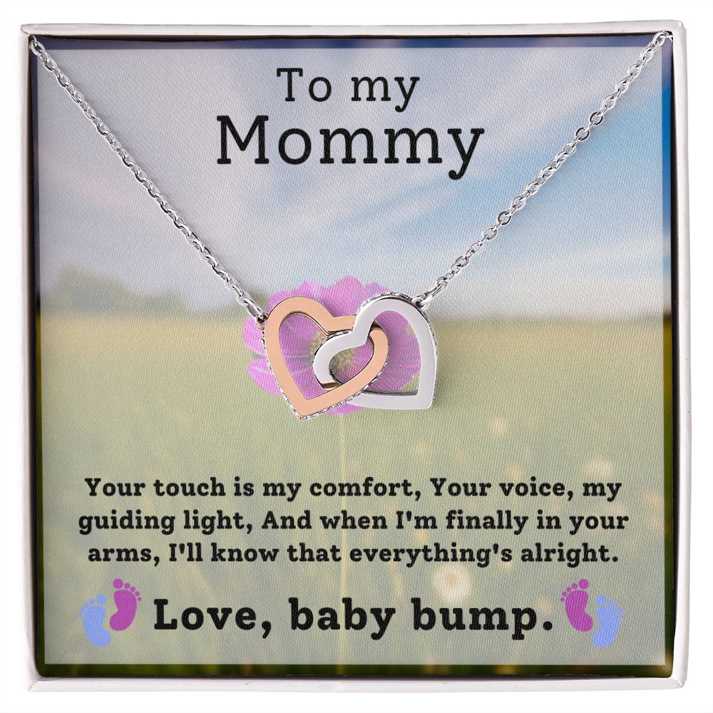 To My Mommy - Your Touch Is My Comfort - Interlocking Hearts Necklace