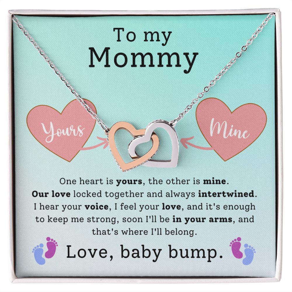 To My Mommy - One Heart - Interlocking Hearts Necklace