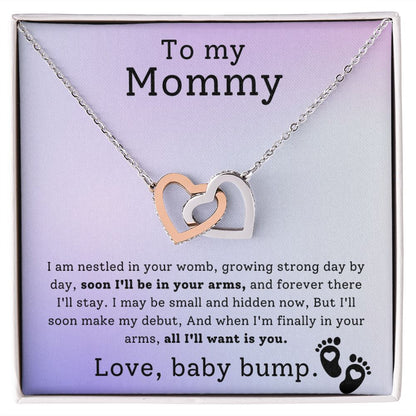 To My Mommy - I Am Nestled - Interlocking Hearts Necklace