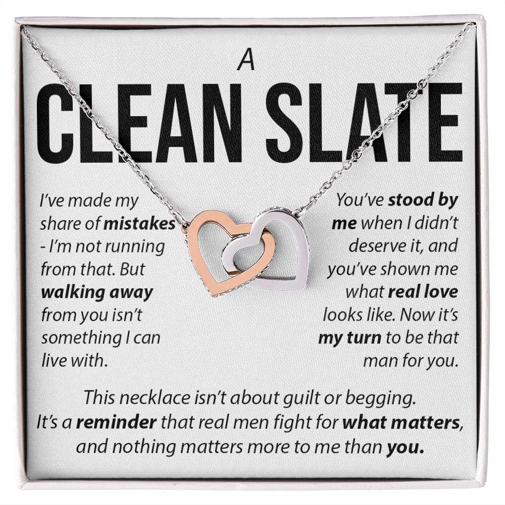 “A Clean Slate” Interlocked Hearts Necklace – Apology & Reconciliation Gift for Her