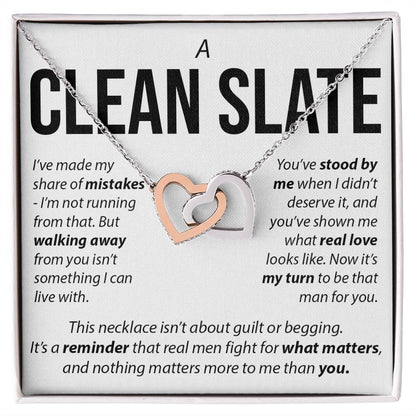 “A Clean Slate” Interlocked Hearts Necklace – Apology & Reconciliation Gift for Her