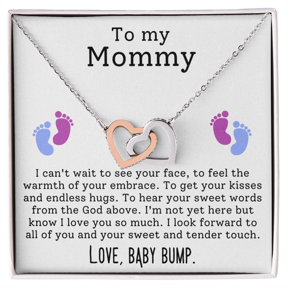 To My Mommy - I Can't Wait To See Your Face - Interlocking Hearts Necklace