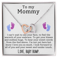 Load image into Gallery viewer, To My Mommy - I Can&#39;t Wait To See Your Face - Interlocking Hearts Necklace
