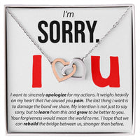 Load image into Gallery viewer, I&#39;m Sorry. I Apologize - Interlocking Hearts Necklace
