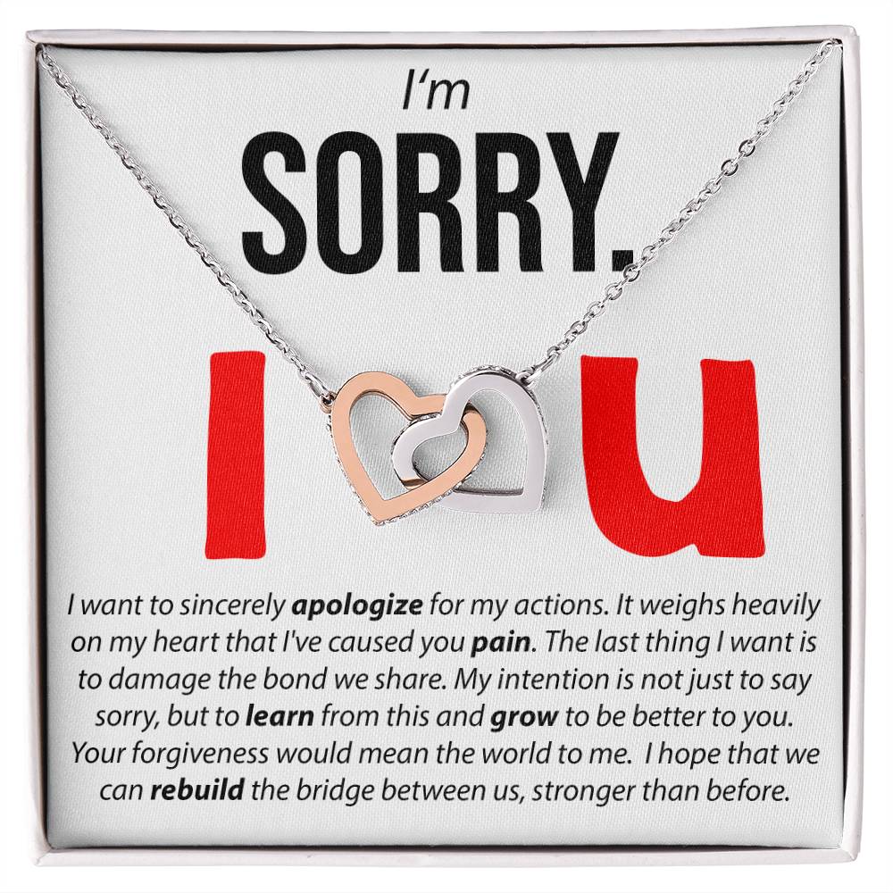 I'm Sorry. I Apologize - Interlocking Hearts Necklace