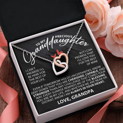To My Precious Granddaughter - Even If Tomorrow Holds Uncertainties - Interlocking Hearts Necklace