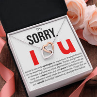 Load image into Gallery viewer, I&#39;m Sorry. I Apologize - Interlocking Hearts Necklace
