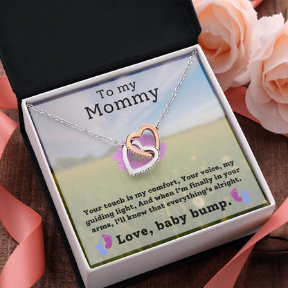 To My Mommy - Your Touch Is My Comfort - Interlocking Hearts Necklace