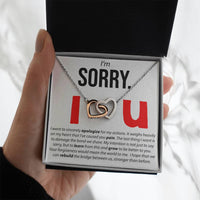 Load image into Gallery viewer, I&#39;m Sorry. I Apologize - Interlocking Hearts Necklace
