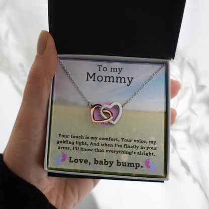 To My Mommy - Your Touch Is My Comfort - Interlocking Hearts Necklace