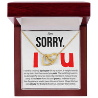 Load image into Gallery viewer, I&#39;m Sorry. I Apologize - Interlocking Hearts Necklace
