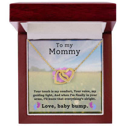To My Mommy - Your Touch Is My Comfort - Interlocking Hearts Necklace