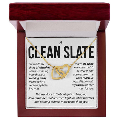 “A Clean Slate” Interlocked Hearts Necklace – Apology & Reconciliation Gift for Her