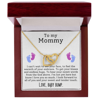 To My Mommy - I Can't Wait To See Your Face - Interlocking Hearts Necklace
