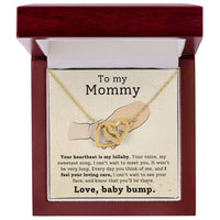 Load image into Gallery viewer, To My Mommy - Your Heartbeat Is My Lullaby - Interlocking Hearts Necklace
