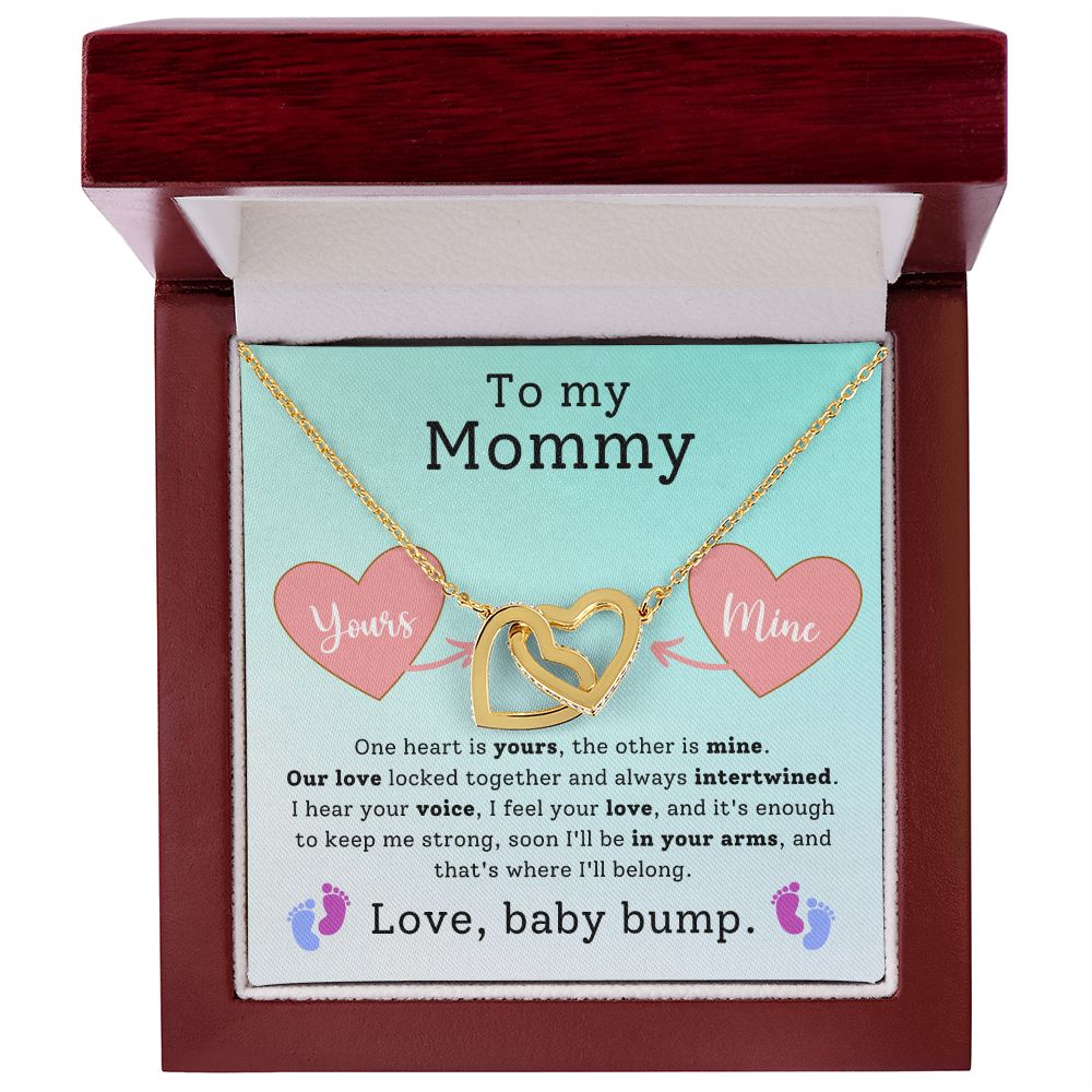 To My Mommy - One Heart - Interlocking Hearts Necklace