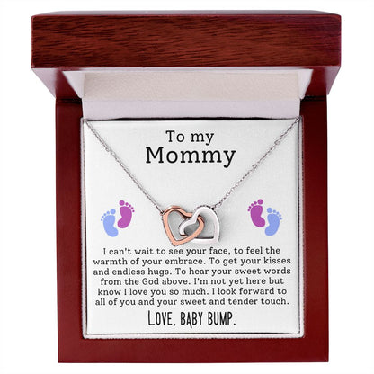 To My Mommy - I Can't Wait To See Your Face - Interlocking Hearts Necklace