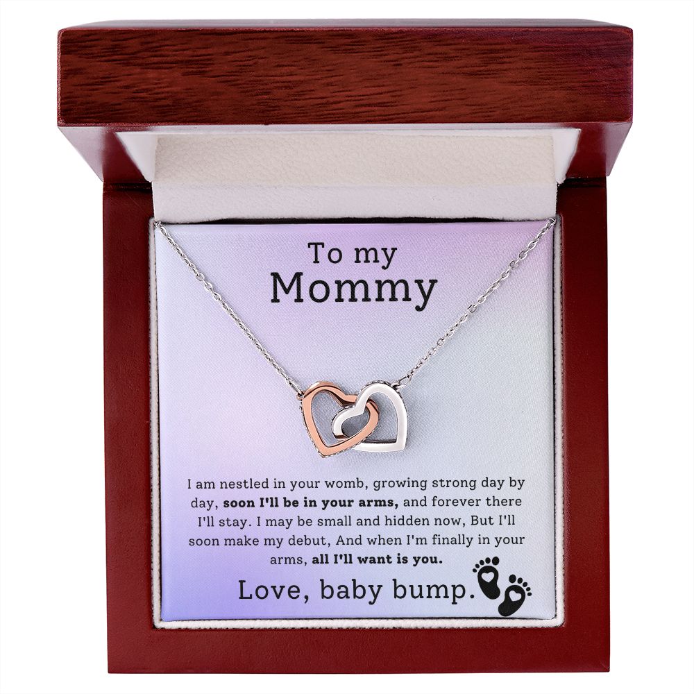 To My Mommy - I Am Nestled - Interlocking Hearts Necklace