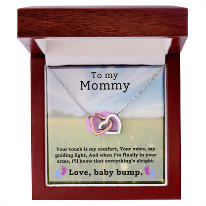 To My Mommy - Your Touch Is My Comfort - Interlocking Hearts Necklace