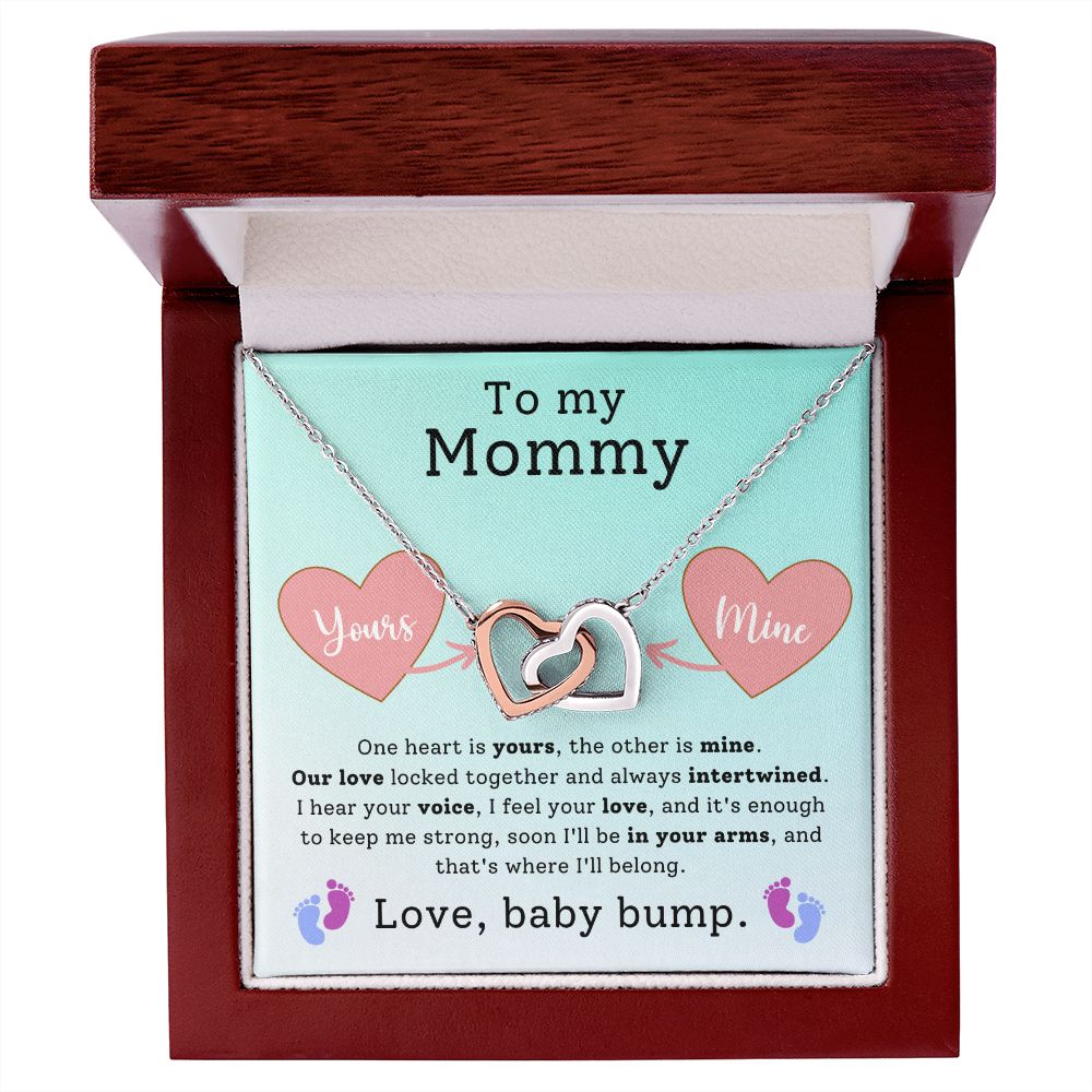 To My Mommy - One Heart - Interlocking Hearts Necklace