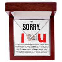 Load image into Gallery viewer, I&#39;m Sorry. I Apologize - Interlocking Hearts Necklace
