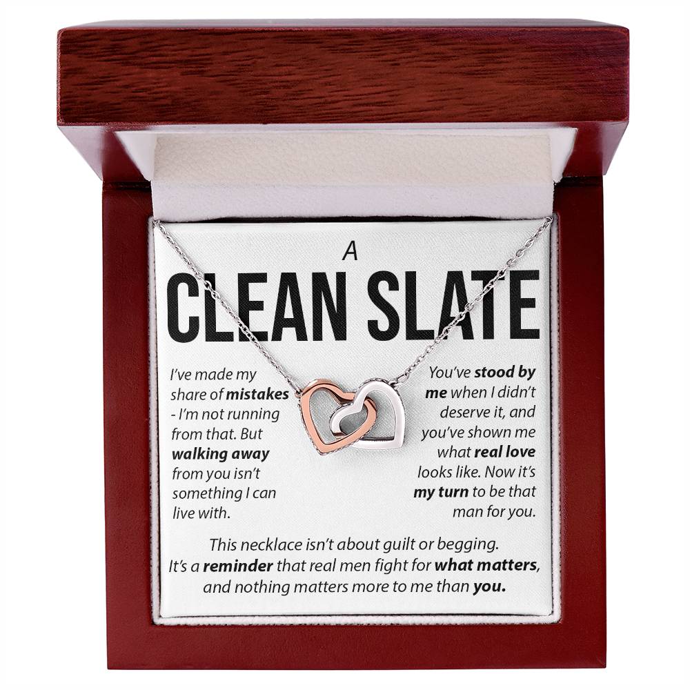 “A Clean Slate” Interlocked Hearts Necklace – Apology & Reconciliation Gift for Her