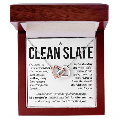 “A Clean Slate” Interlocked Hearts Necklace – Apology & Reconciliation Gift for Her