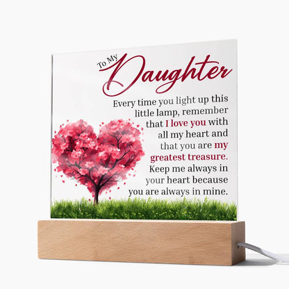 To My Daughter - Every Time You Light Up This Lamp - Square Acrylic Plaque