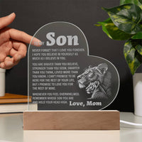 Load image into Gallery viewer, To My Son, From Mom - Engraved Acrylic Heart

