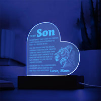 Load image into Gallery viewer, To My Son, From Mom - Engraved Acrylic Heart
