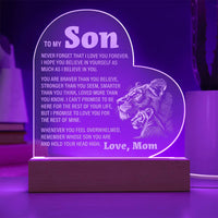 Load image into Gallery viewer, To My Son, From Mom - Engraved Acrylic Heart
