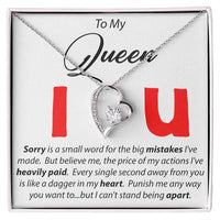 Load image into Gallery viewer, To My Queen - Sorry Is A Small Word - Forever Love Necklace
