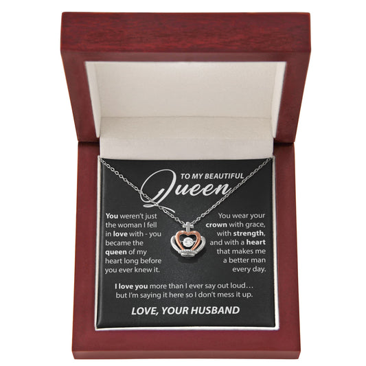 Gift for Wife from Husband - "To My Beautiful Queen" Necklace