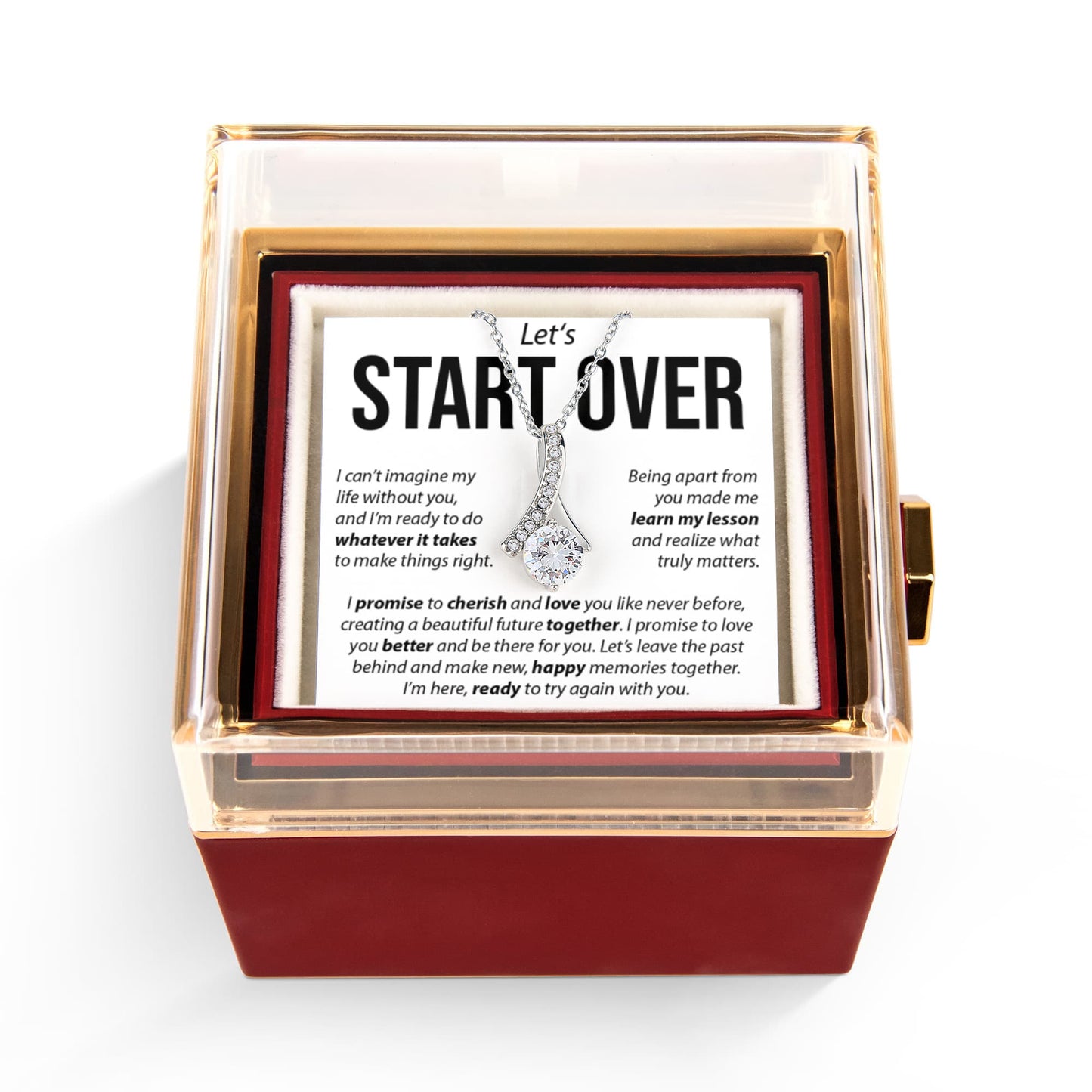 “Let's Start Over” Alluring Beauty with Rotating Rose Gift Box – Apology & Reconciliation Gift for Her