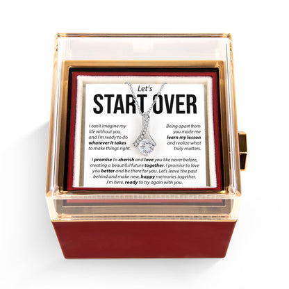 “Let's Start Over” Alluring Beauty with Rotating Rose Gift Box – Apology & Reconciliation Gift for Her