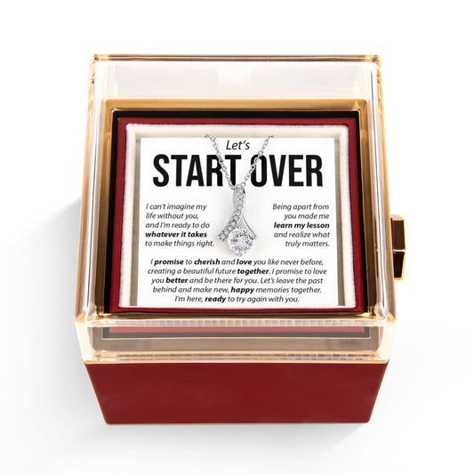 “Let's Start Over” Alluring Beauty with Rotating Rose Gift Box – Apology & Reconciliation Gift for Her