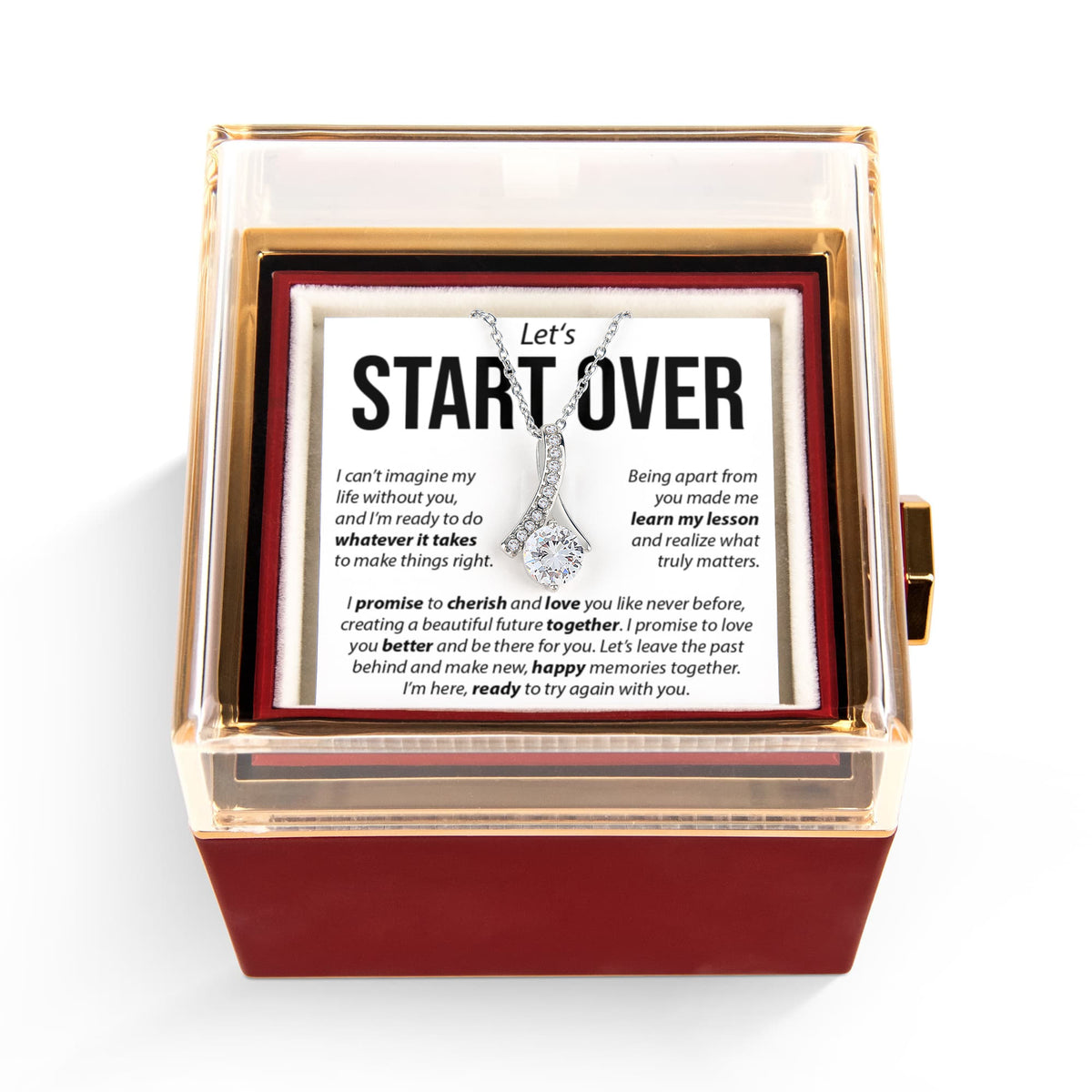 “Let's Start Over” Alluring Beauty with Rotating Rose Gift Box – Apology & Reconciliation Gift for Her