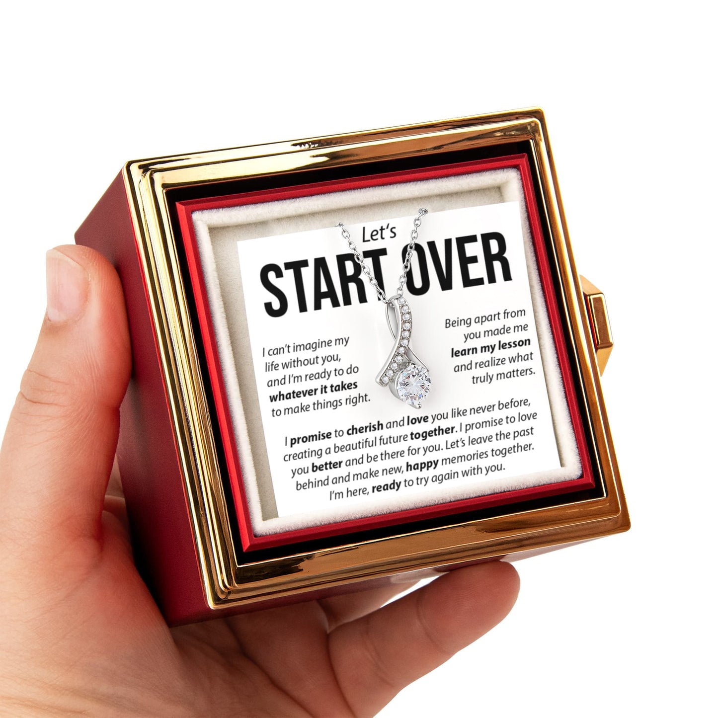 “Let's Start Over” Alluring Beauty with Rotating Rose Gift Box – Apology & Reconciliation Gift for Her