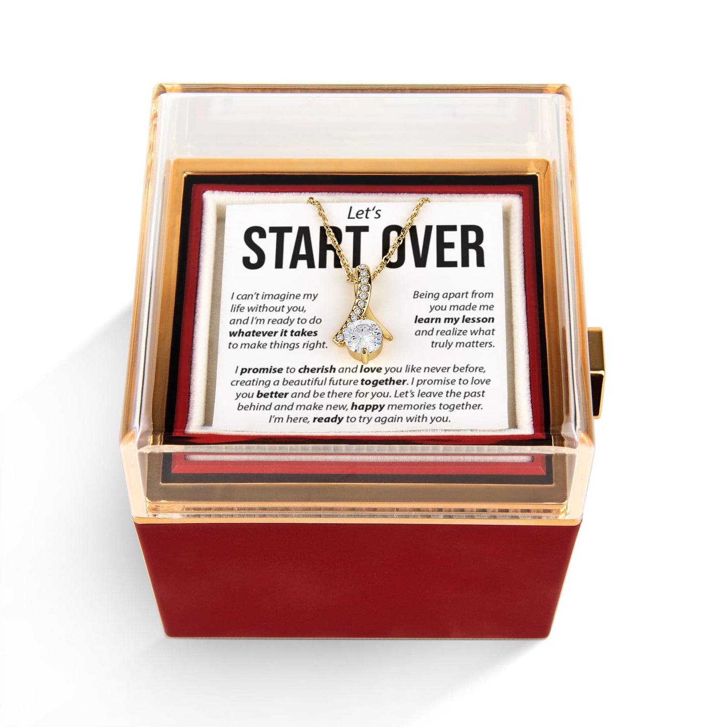 “Let's Start Over” Alluring Beauty with Rotating Rose Gift Box – Apology & Reconciliation Gift for Her