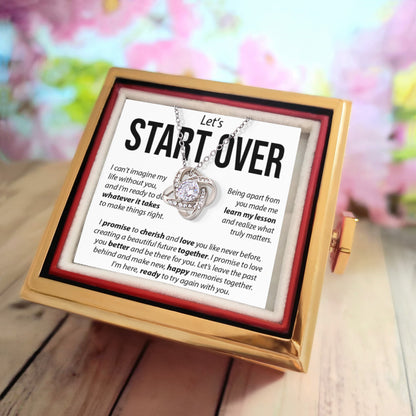 “Let's Start Over” Love Knot with Rotating Rose Gift Box – Apology & Reconciliation Gift for Her