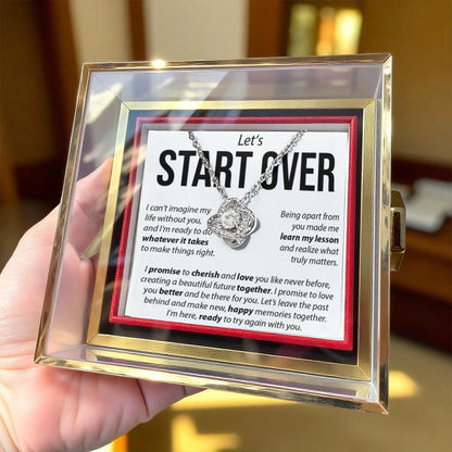 “Let's Start Over” Love Knot with Rotating Rose Gift Box – Apology & Reconciliation Gift for Her