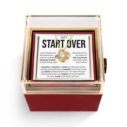 “Let's Start Over” Love Knot with Rotating Rose Gift Box – Apology & Reconciliation Gift for Her