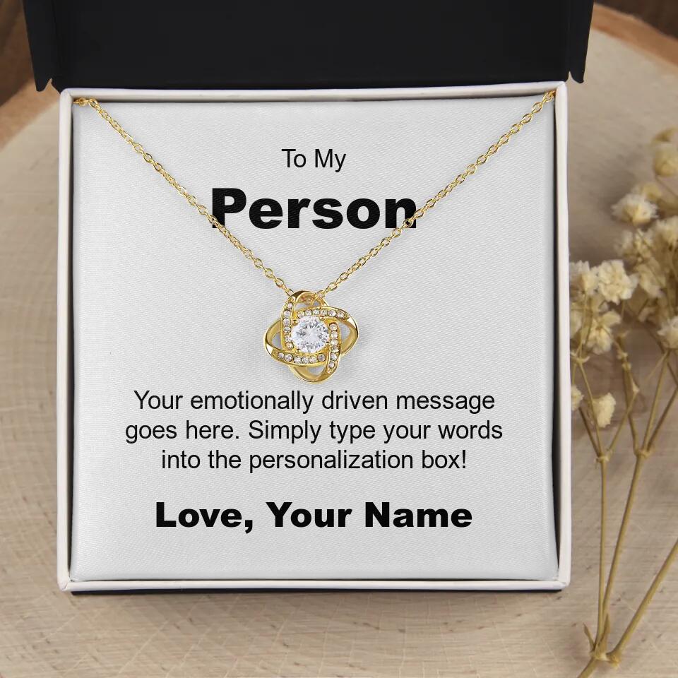 Personalized - Love Knot Necklace - JustFamilyThings