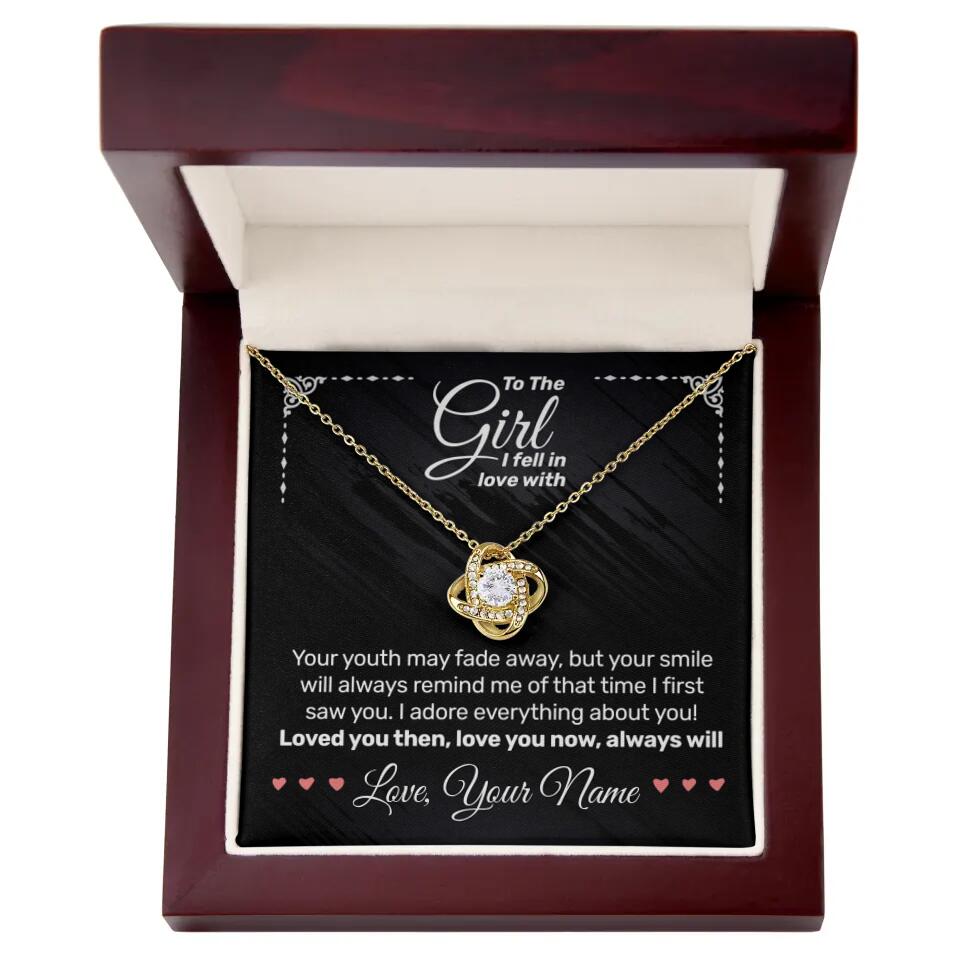 Personalized - To The Girl I Fell In Love With - Love Knot Necklace - JustFamilyThings