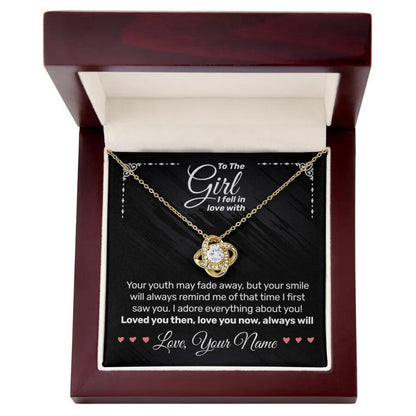 Personalized - To The Girl I Fell In Love With - Love Knot Necklace - JustFamilyThings